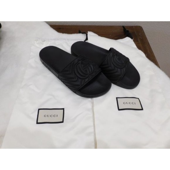 Gucci Shoes - GUCCI Matelassé Slide Sandal Black size Women's 10 US 9 UK 41 EUR Great used Con